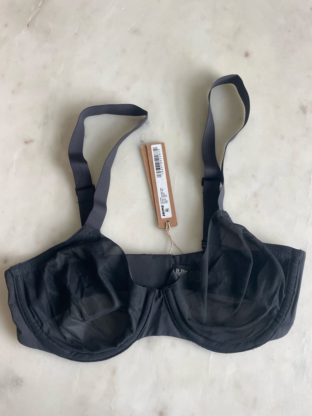 SKIMS Black Sheer Underwire Bra 32C NWT